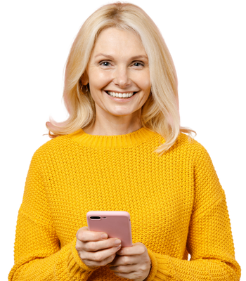 Woman smiling confidently, highlighting the benefits of a fixed rate savings account.