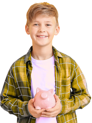 Smiling child, representing the benefits of starting a junior savings account early.