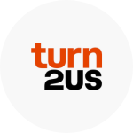 Turn2us logo in grey circle