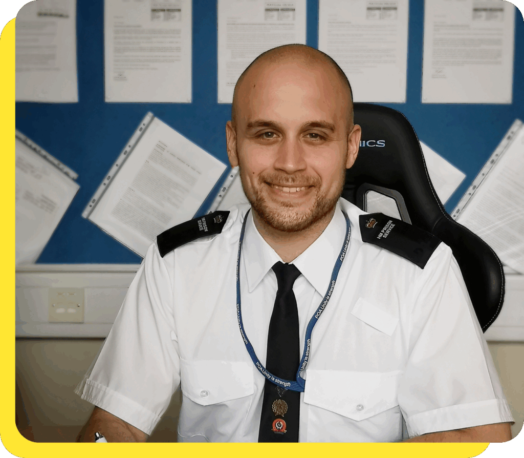 Smiling prison officer representing our credit union's decades-long commitment to supporting prison and probation service workers.