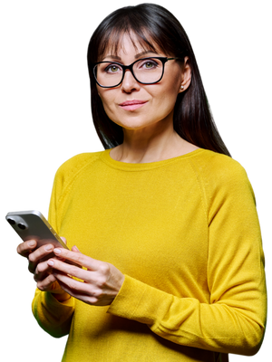 Woman on phone looking at tax benefits for employees using our benefits calculator